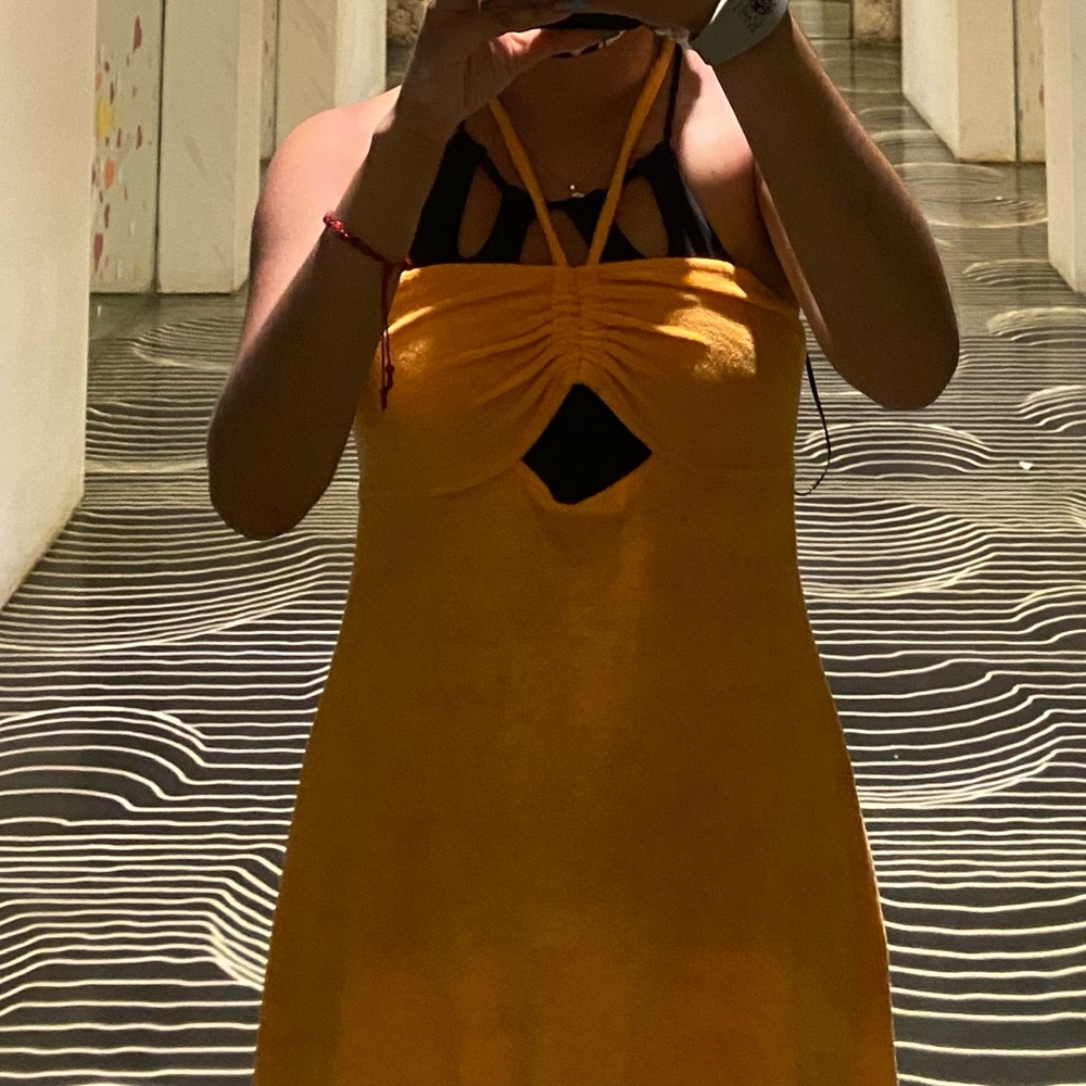 Orange towel material cover up dress ( bikini cover up)